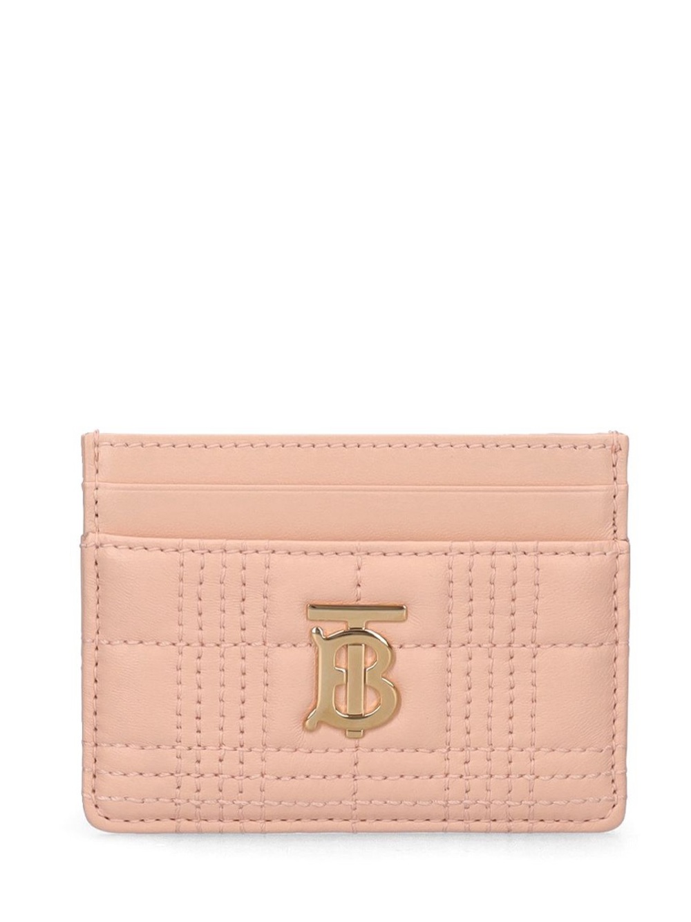Burberry Lola Quilted Card Holder in Peach